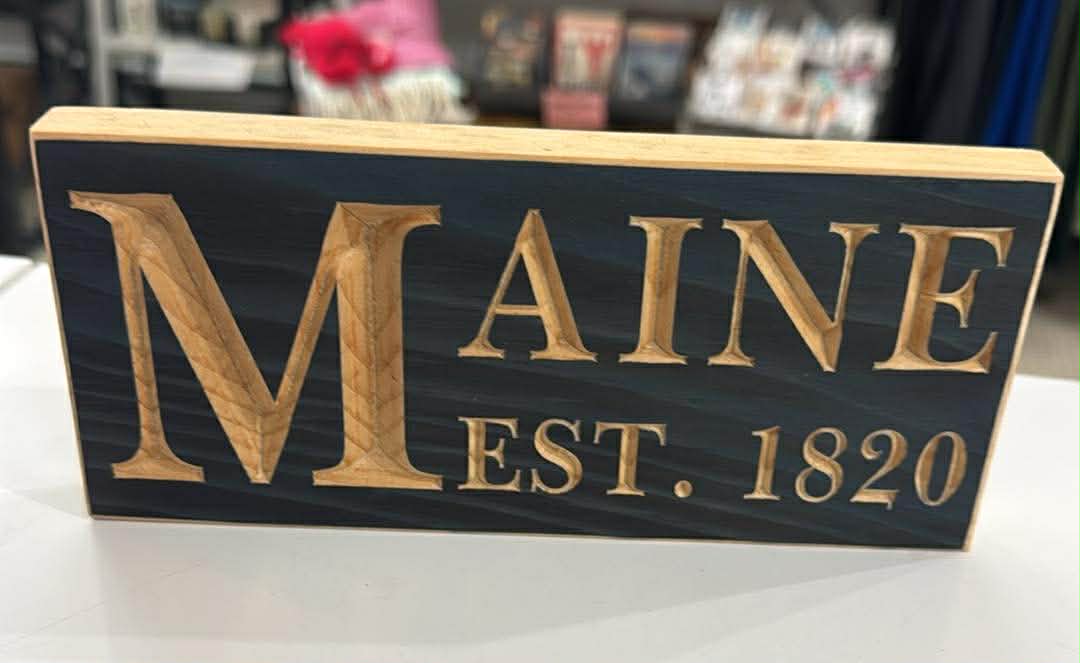 Small Maine Wooden Sign