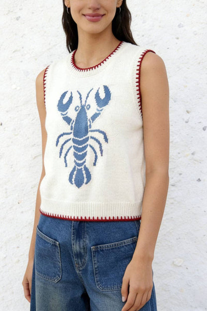 Lobster Graphic Sleeveless Vest