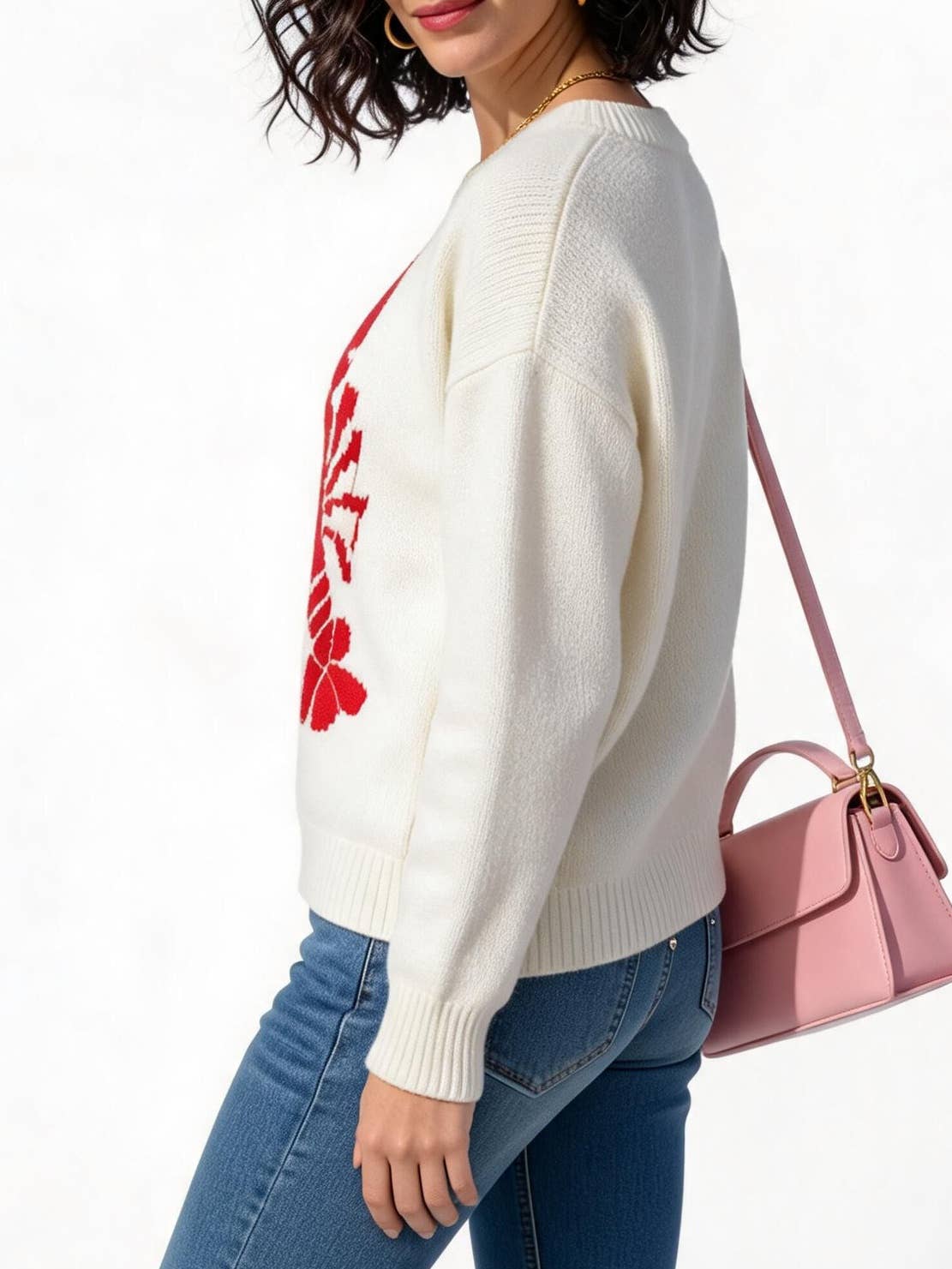 Red Claw lobster jacquard knit sweater fall winter pullover