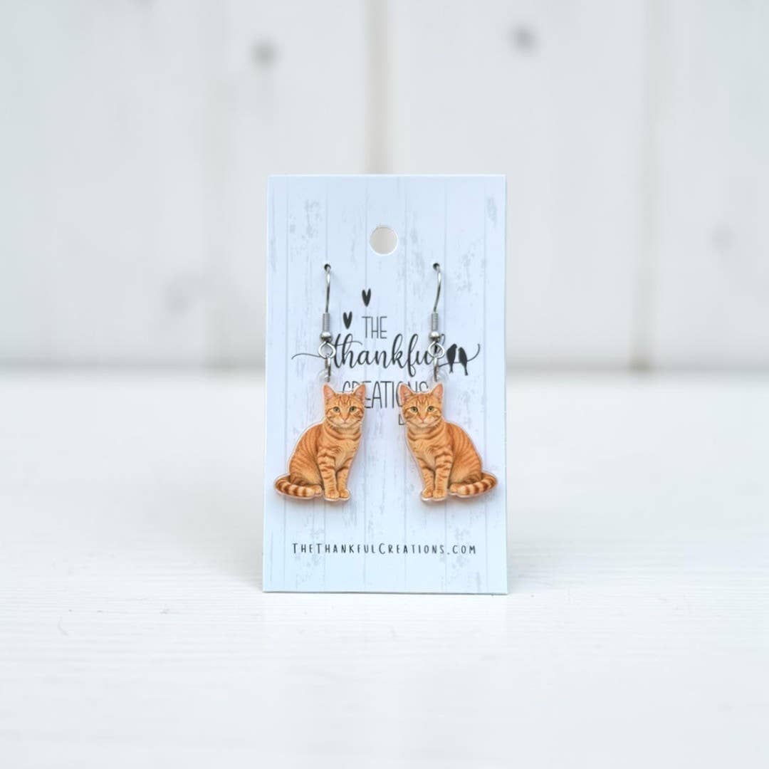 Cat Earrings | Handmade Acrylic Feline Jewelry