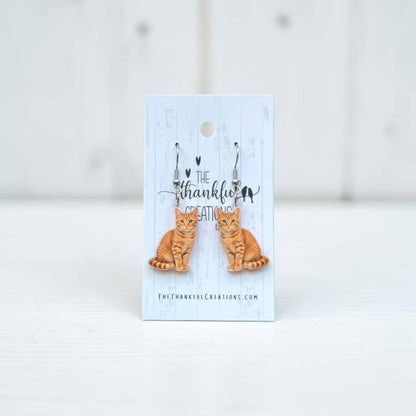 Cat Earrings | Handmade Acrylic Feline Jewelry