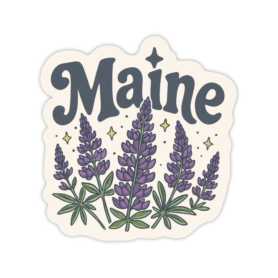 Maine Lupine Flower Sticker | Wildflower Vinyl Sticker