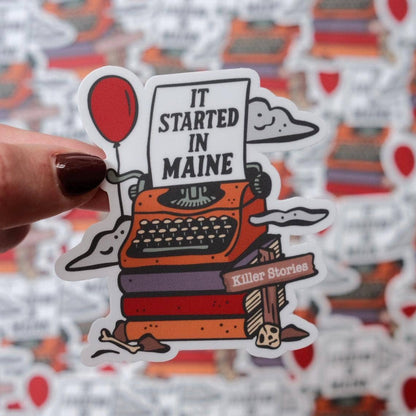 Stephen King Maine Sticker: Typewriter, Red Balloon