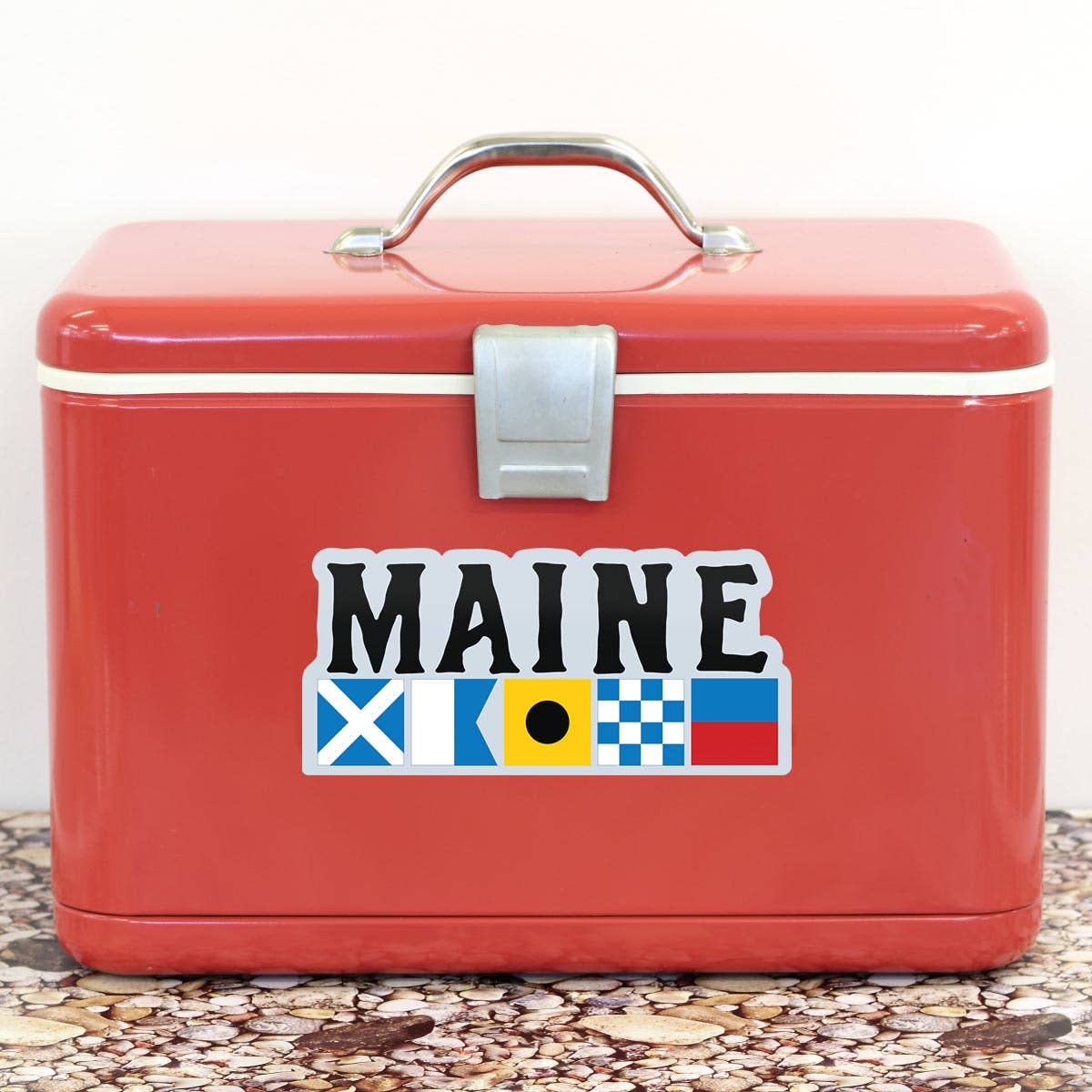 Maine Nautical Flags Large Vinyl Bumper Sticker