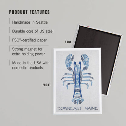 MAGNET Maine, Blue Lobster, Typography