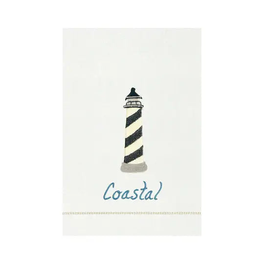 Coastal Lighthouse Hemstitch Guest Towel