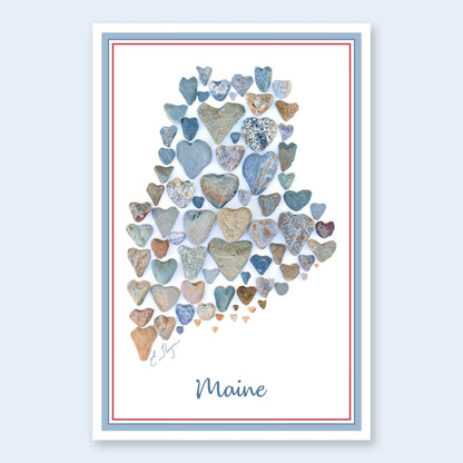 Maine map postcard