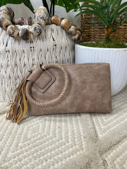 Sage Soft Vegan Leather Wristlet/Clutch