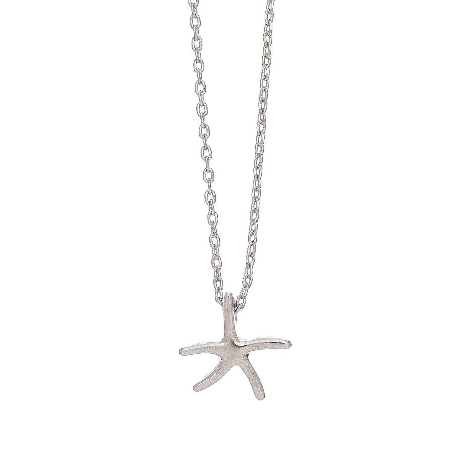 Silver Starfish Icon Pendant Necklace