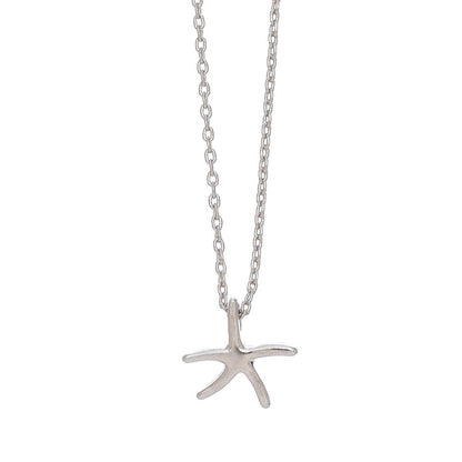 Silver Starfish Icon Pendant Necklace