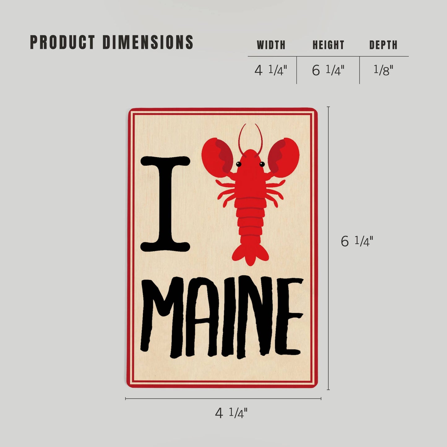 I Love Maine WOOD POSTCARD