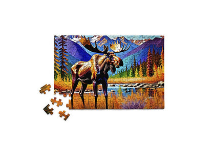 Colorful Moose wildlife forest mini jigsaw puzzle