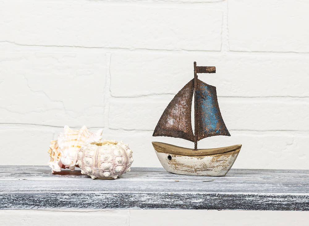Mini Sailboat with Sail Up - 4.5"H