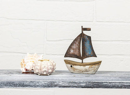 Mini Sailboat with Sail Up - 4.5"H