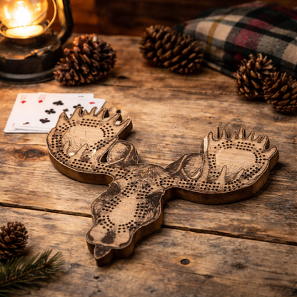 Moose Cribbage Board Set