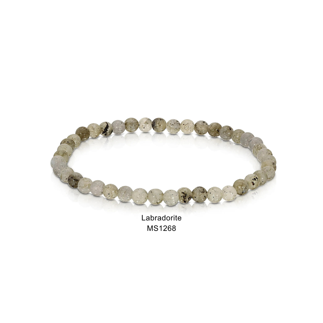 Mini Gemstone 4mm Beaded Stretch Bracelets