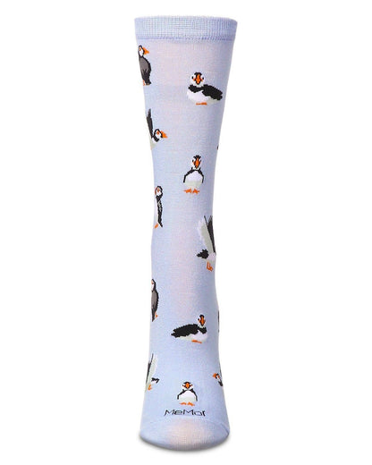 Women's Puffin Birds rayon From Bamboo Crew Socks