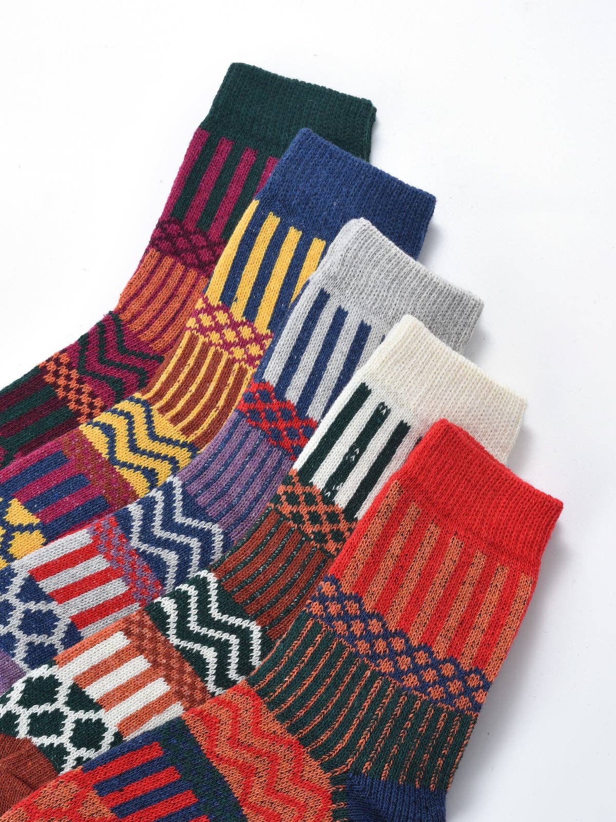 Rufia - 1 Pair of Bohemian Wool-Blend Socks