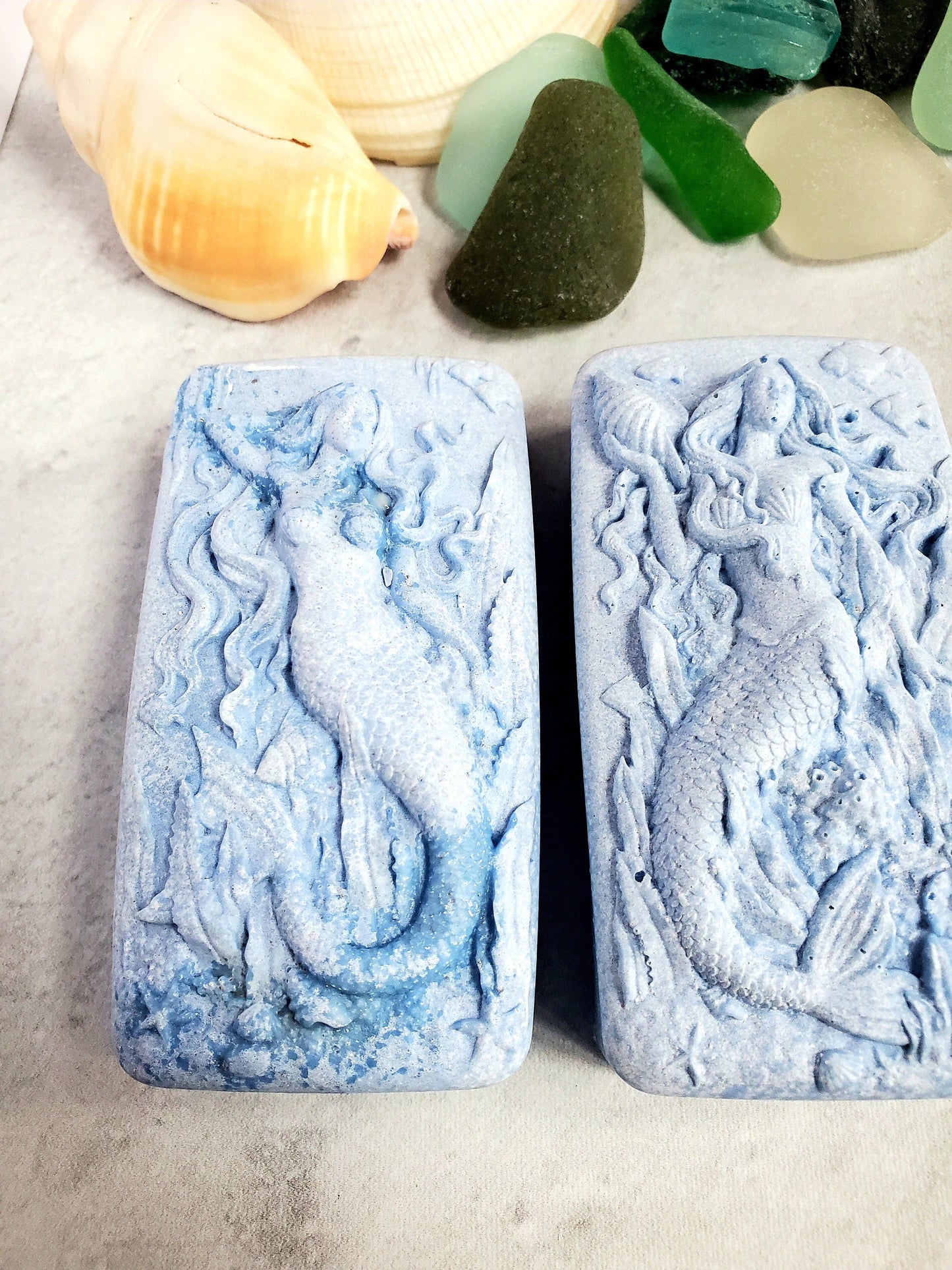 Wild Blueberry Hidden Sea Glass Salt Soap Bar MADE TO ORDER