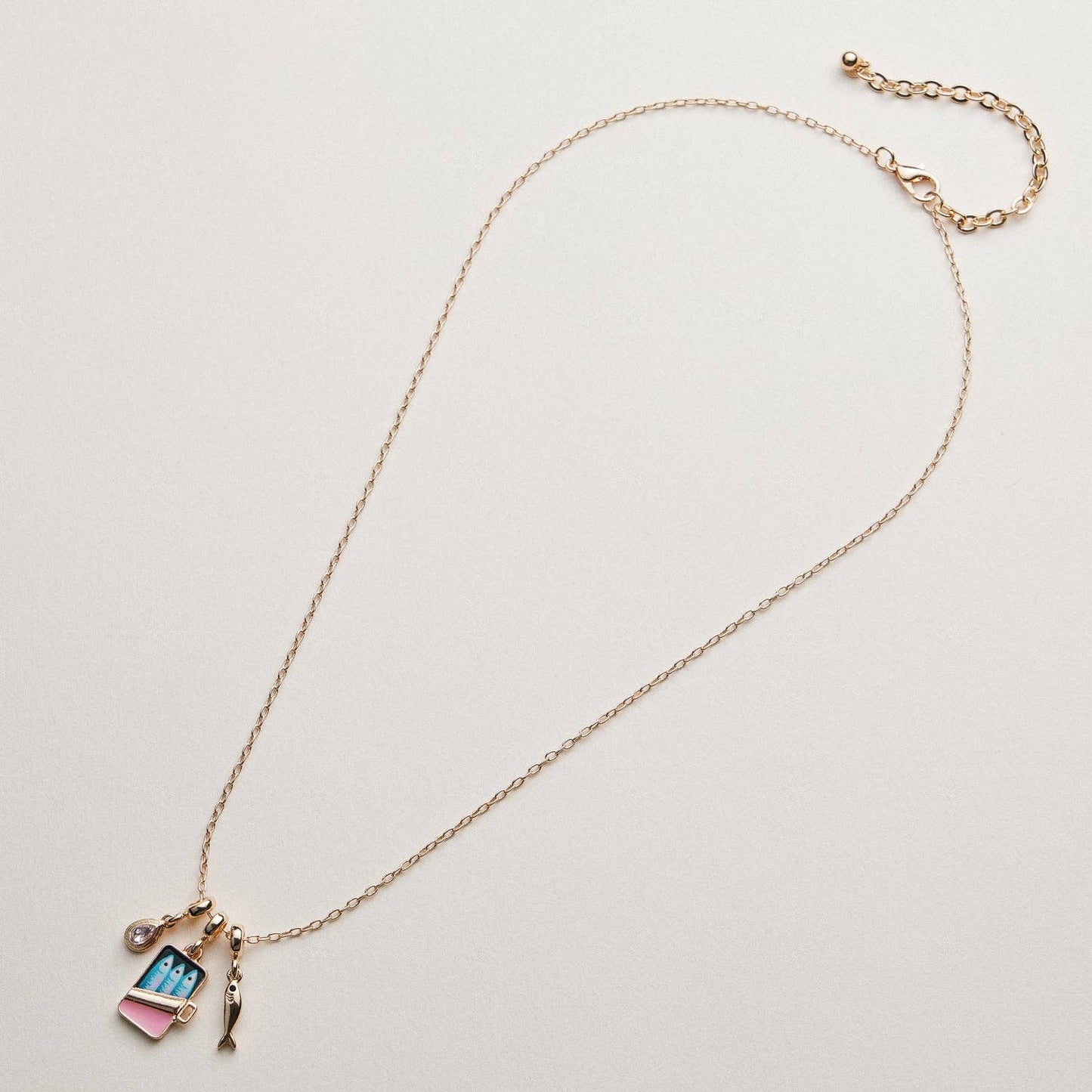 Fish Sardine Can  Charm Necklace