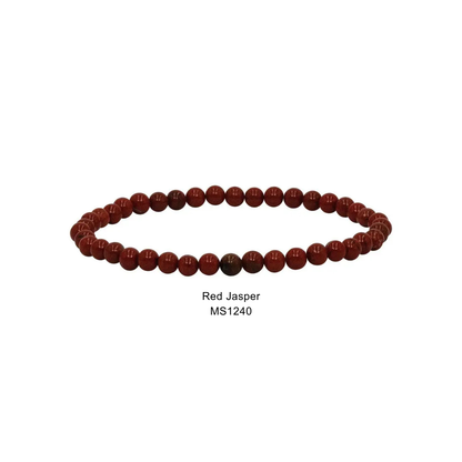 Mini Gemstone 4mm Beaded Stretch Bracelets