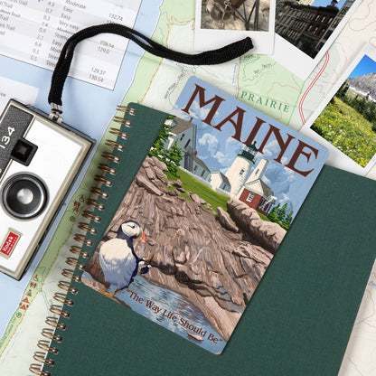 Maine Lighthouse Wood Postcard