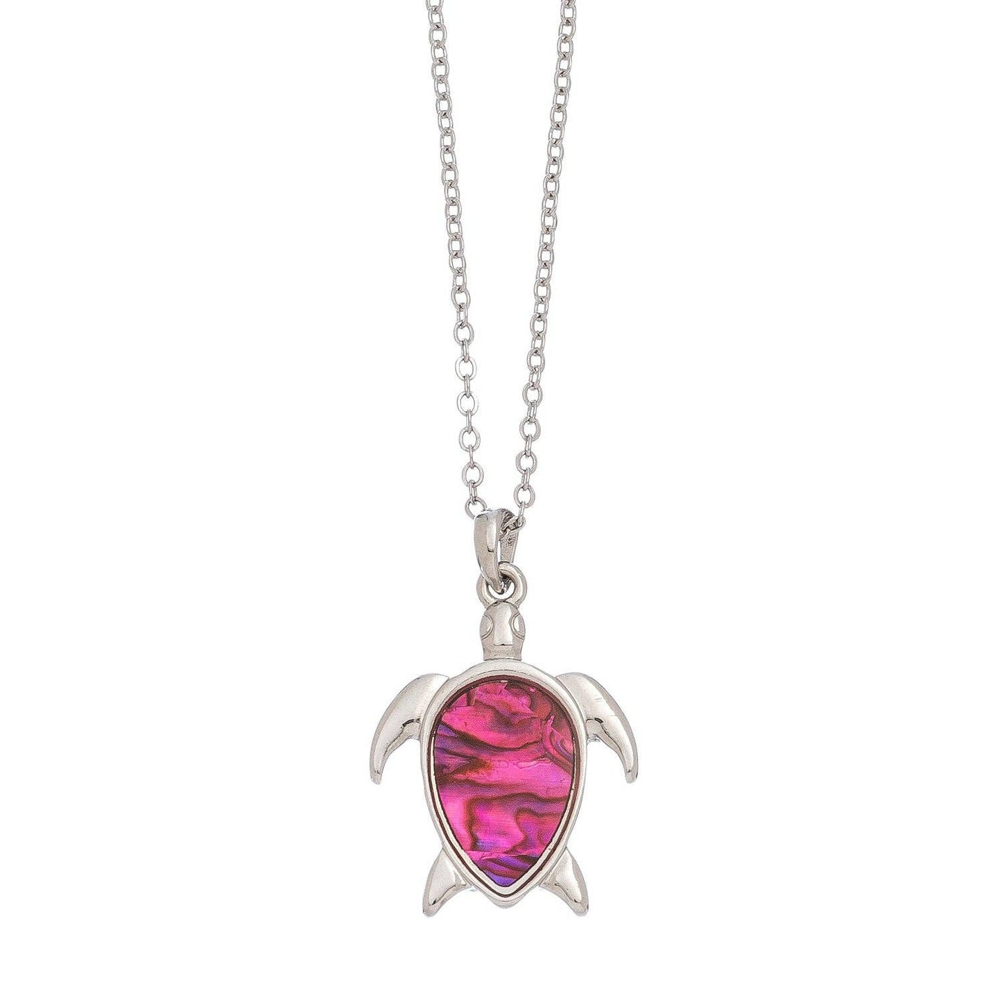 -Abalone Shell Sea Turtle Pendant Necklace Beach Jewelry
