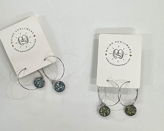Maine Shellware Wire Hoop & Charm Earring