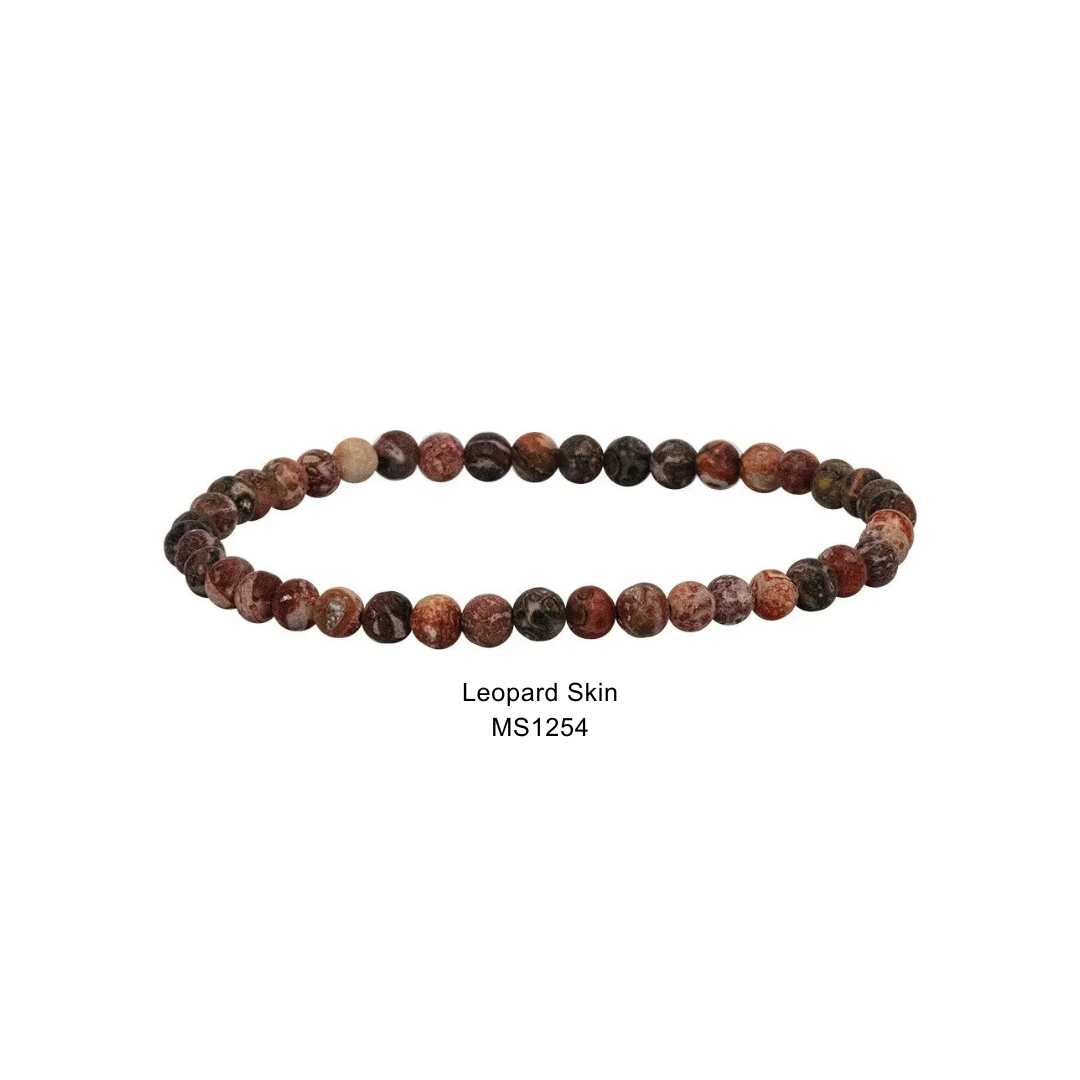 Mini Gemstone 4mm Beaded Stretch Bracelets