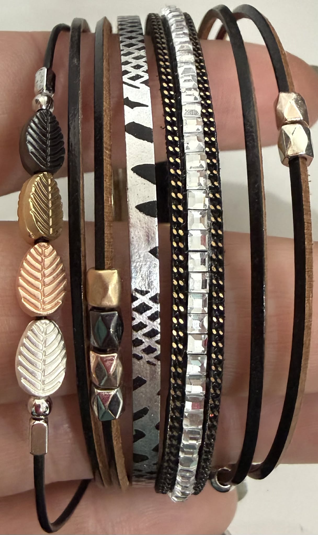 Multi Layer Brown Leather Bracelet