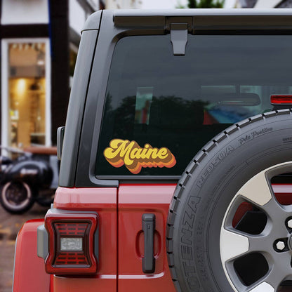 Maine Groovy 70s Colors Die Cut Vinyl Sticker