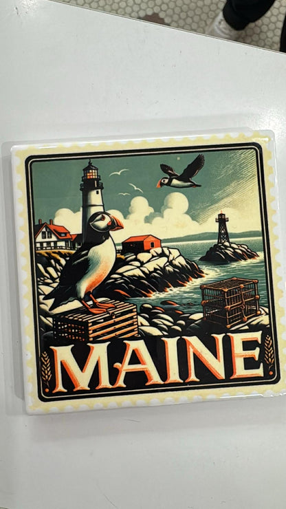 Ceramic Coasters Maine Themed