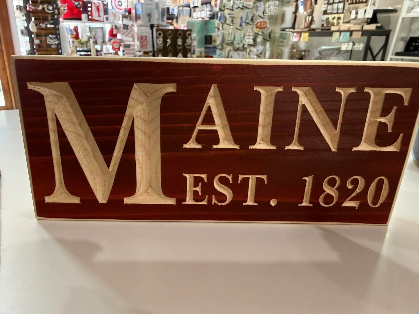 Wood Maine Sign