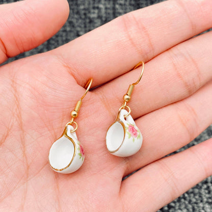Ceramic Teapots and Tea Cups Charm Dangle Earrings