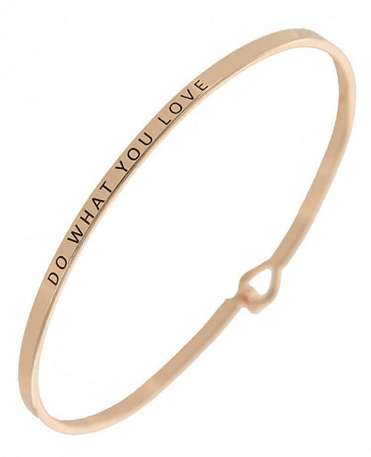 DO WHAT YOU LOVE 3mm Message Brass Bangle
