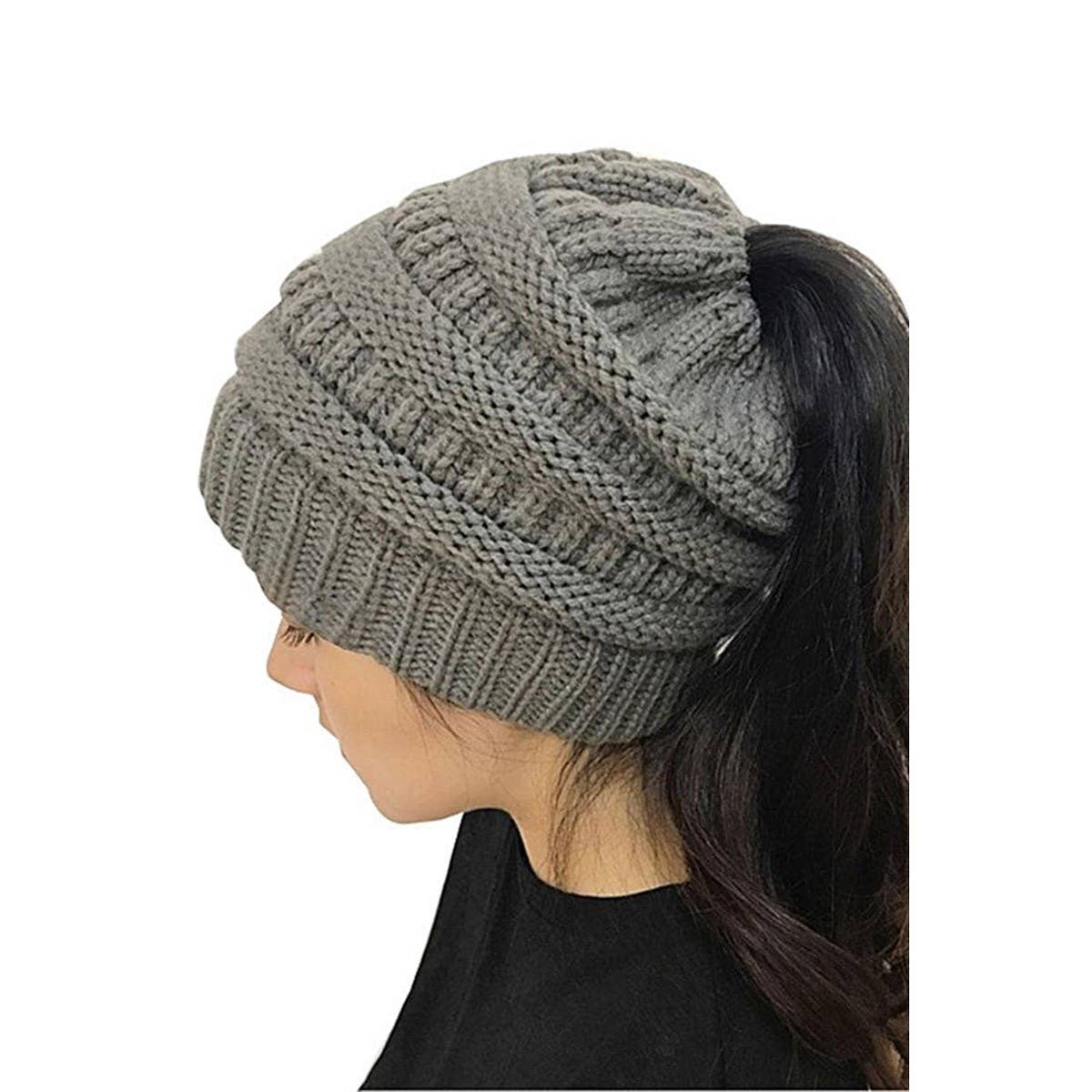 Messy Bun Ponytail Beanie