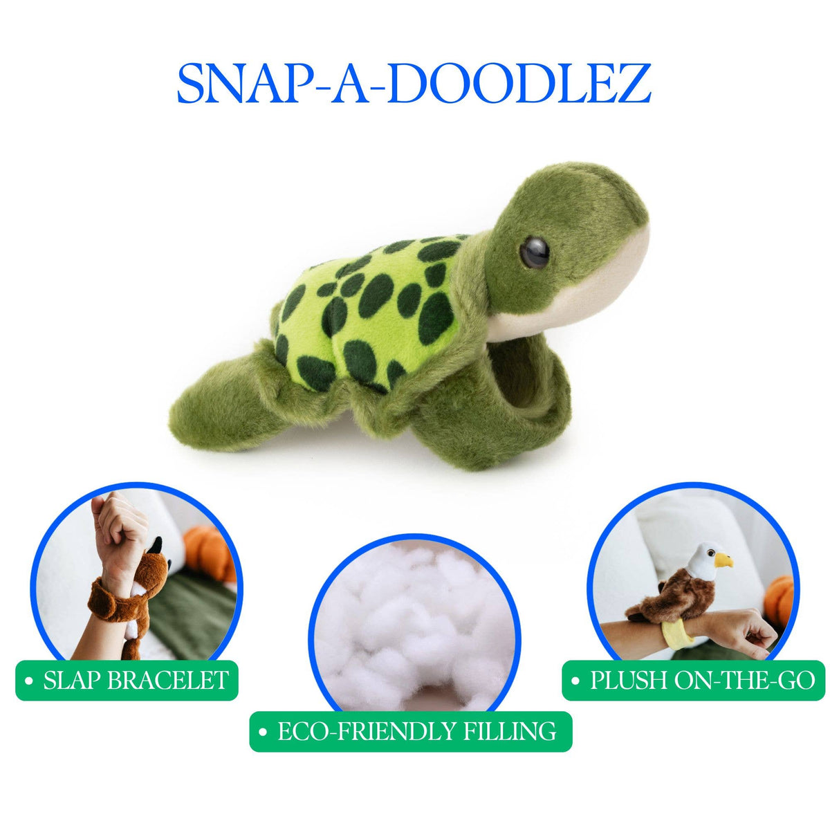 Snap-A-Doodlez Sea Turtle Plush Slap Bracelet
