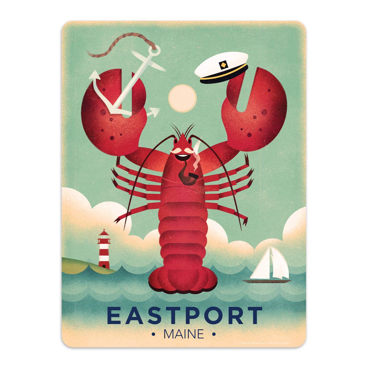 Eastport Maine Lobster State Pride Die Cut Vinyl Sticker
