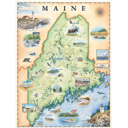 Maine State Hand-Drawn Map