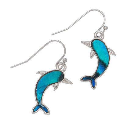 Abalone Dolphin Earrings Beach Jewelry