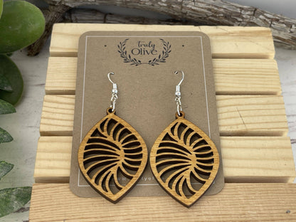 Stylish Geometric Wood Earrings