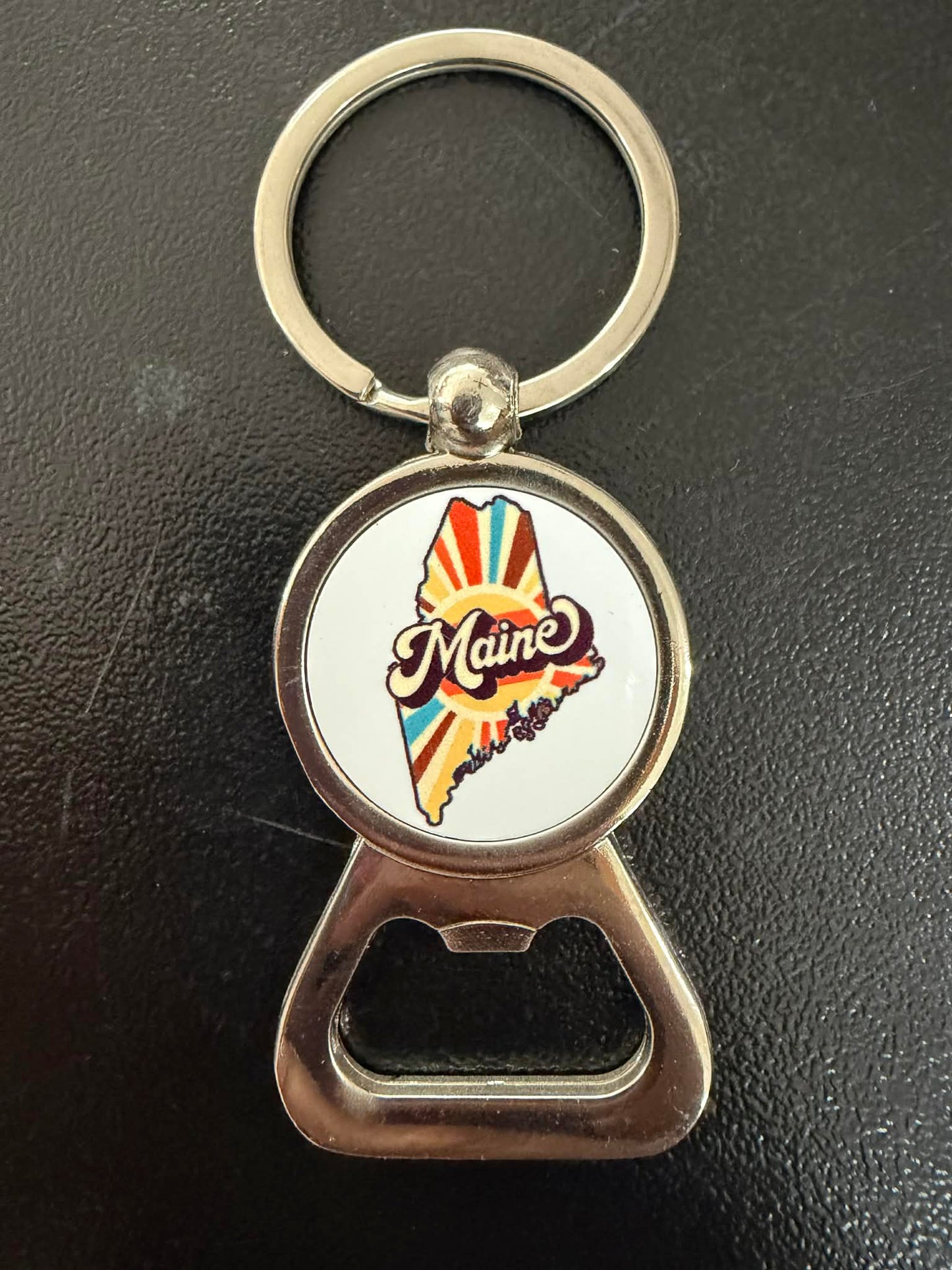 Maine themed keychain with bottle opener