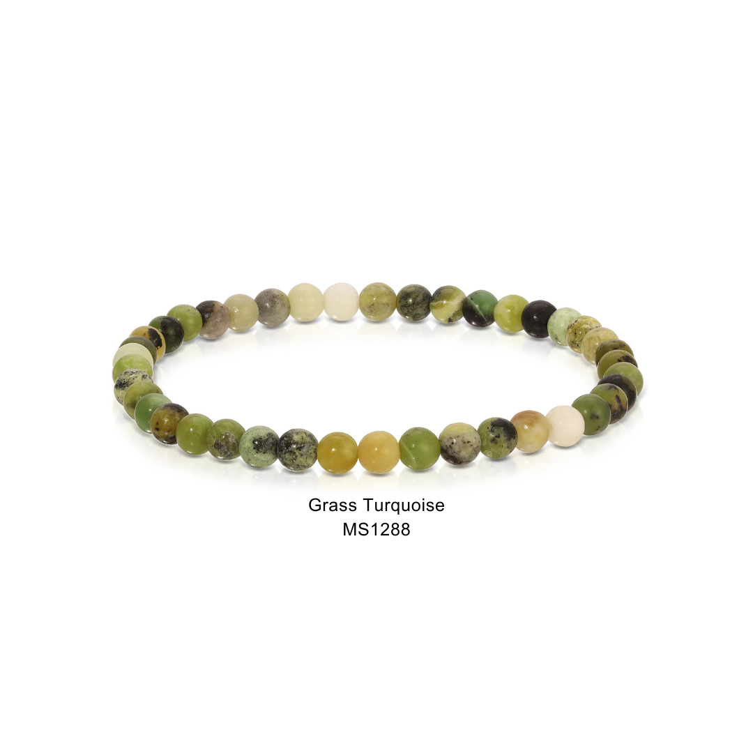Mini Gemstone 4mm Beaded Stretch Bracelets