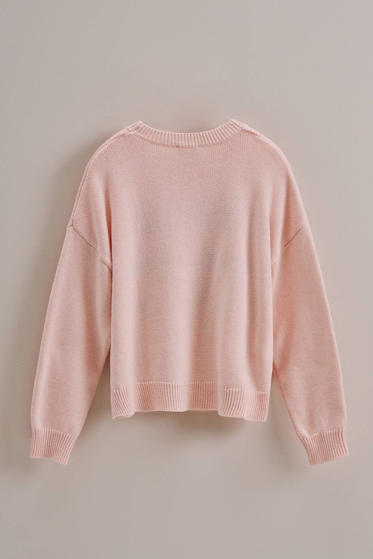 Graphic Oversized Drop-Shoulder Knit Sweater