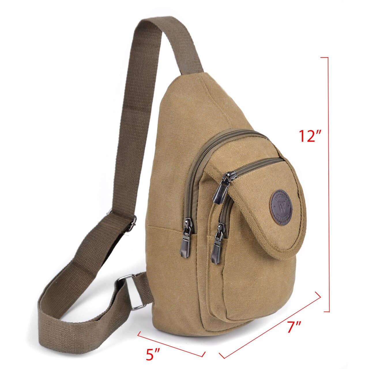 Tan Crossbody Canvas Sling Bag Backpack
