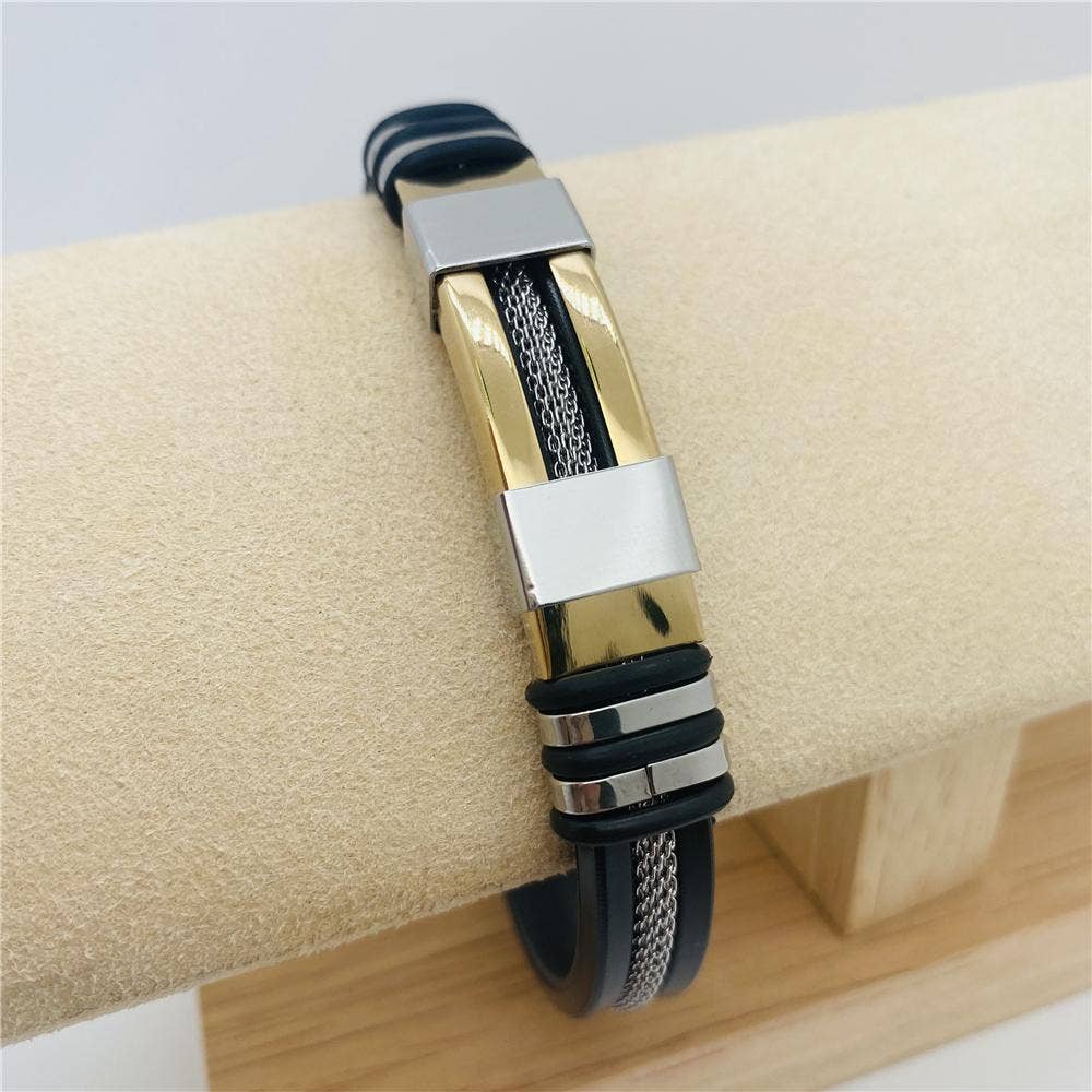 Men's Silicone Titanium Steel  Bracelet -