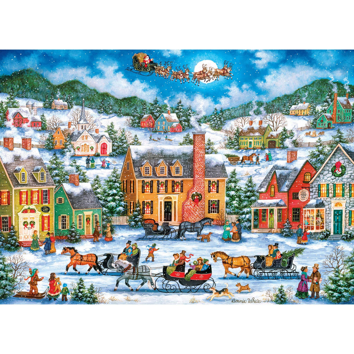 Season's Greetings - Christmas Eve Fly By 1000 Piece Puzzle