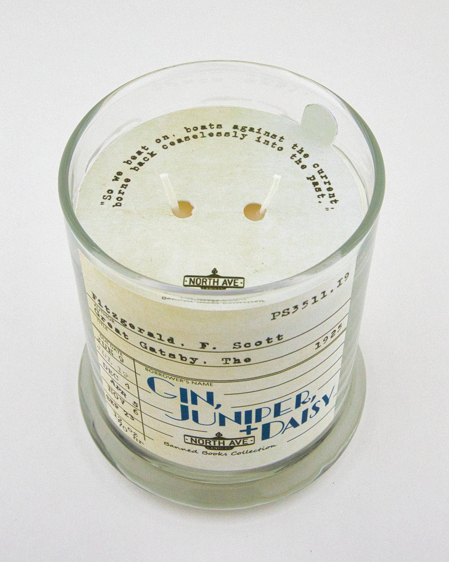 Gin, Juniper + Daisy / The Great Gatsby / book candle
