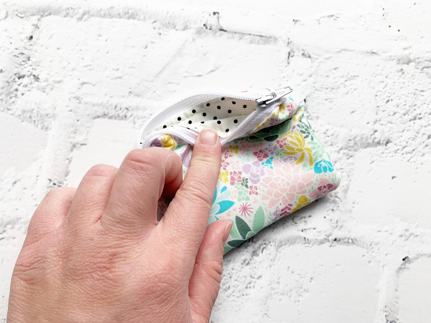 Small Fabric Pouch-Pastel Florals