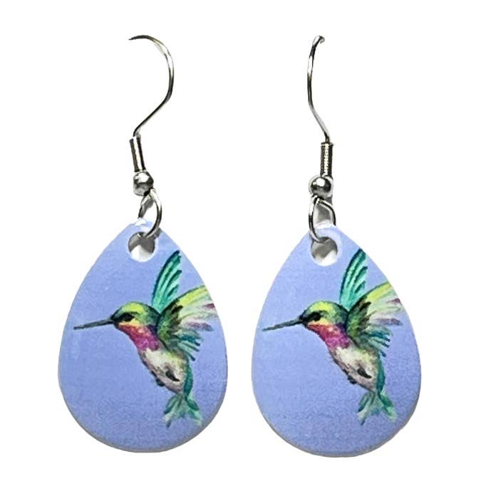 Humming Bird Earrings Jewelry Handmade Nature Pieces Maine